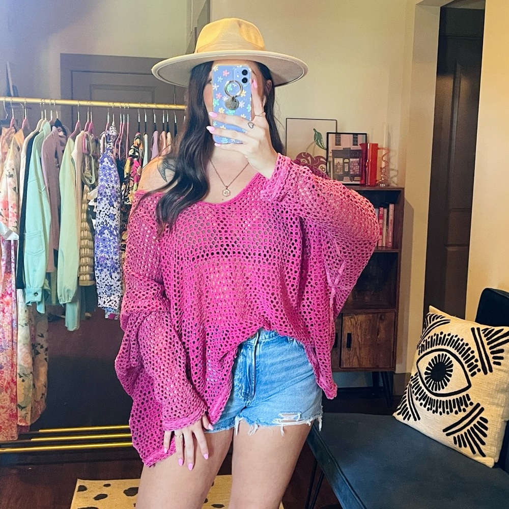 Free People Napa Oversized Long Sleeve Knit Top - Picture 2 of 13